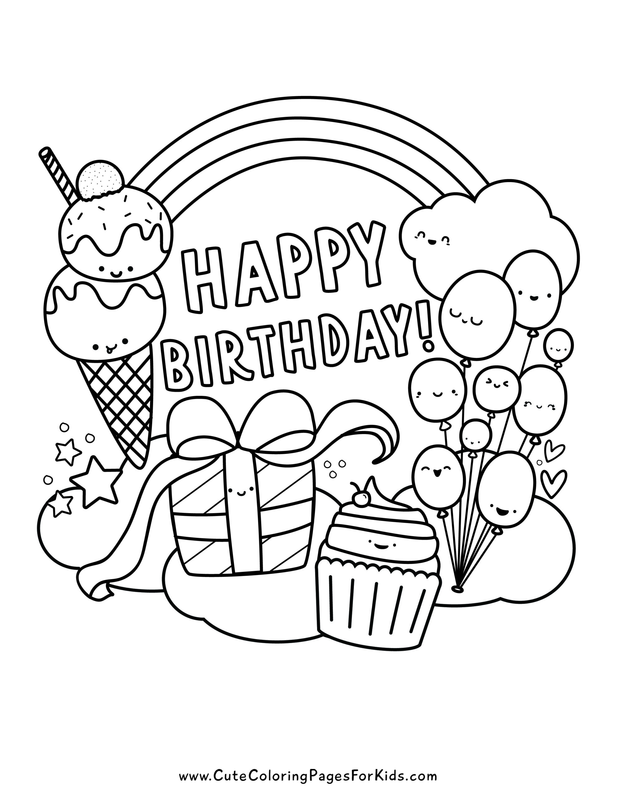 Printable Birthday Coloring Pages