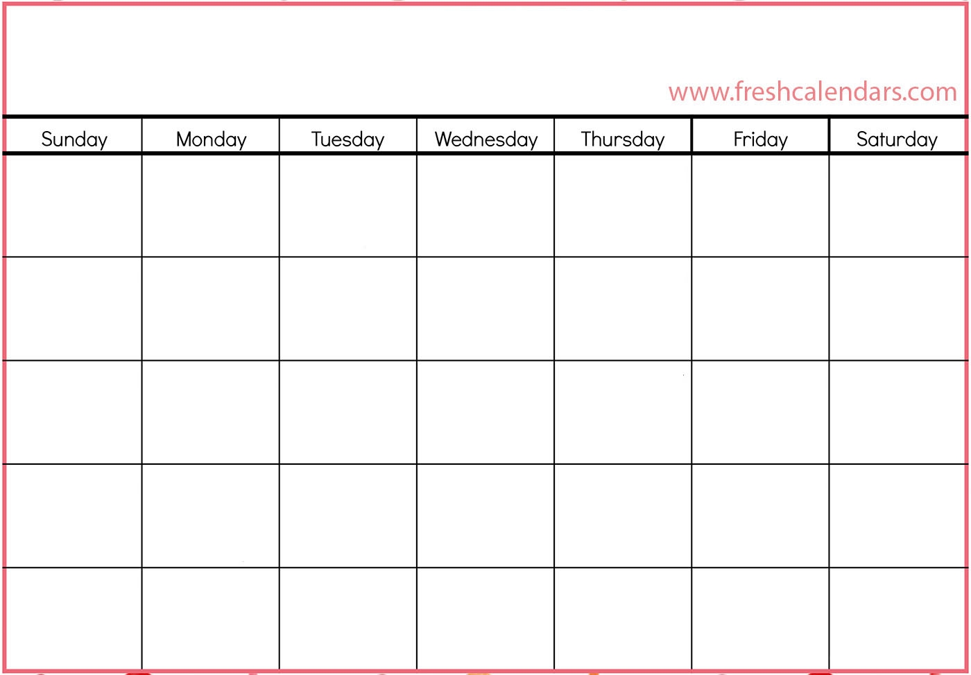 Free Printable Blank Calendar Template Printable Templates