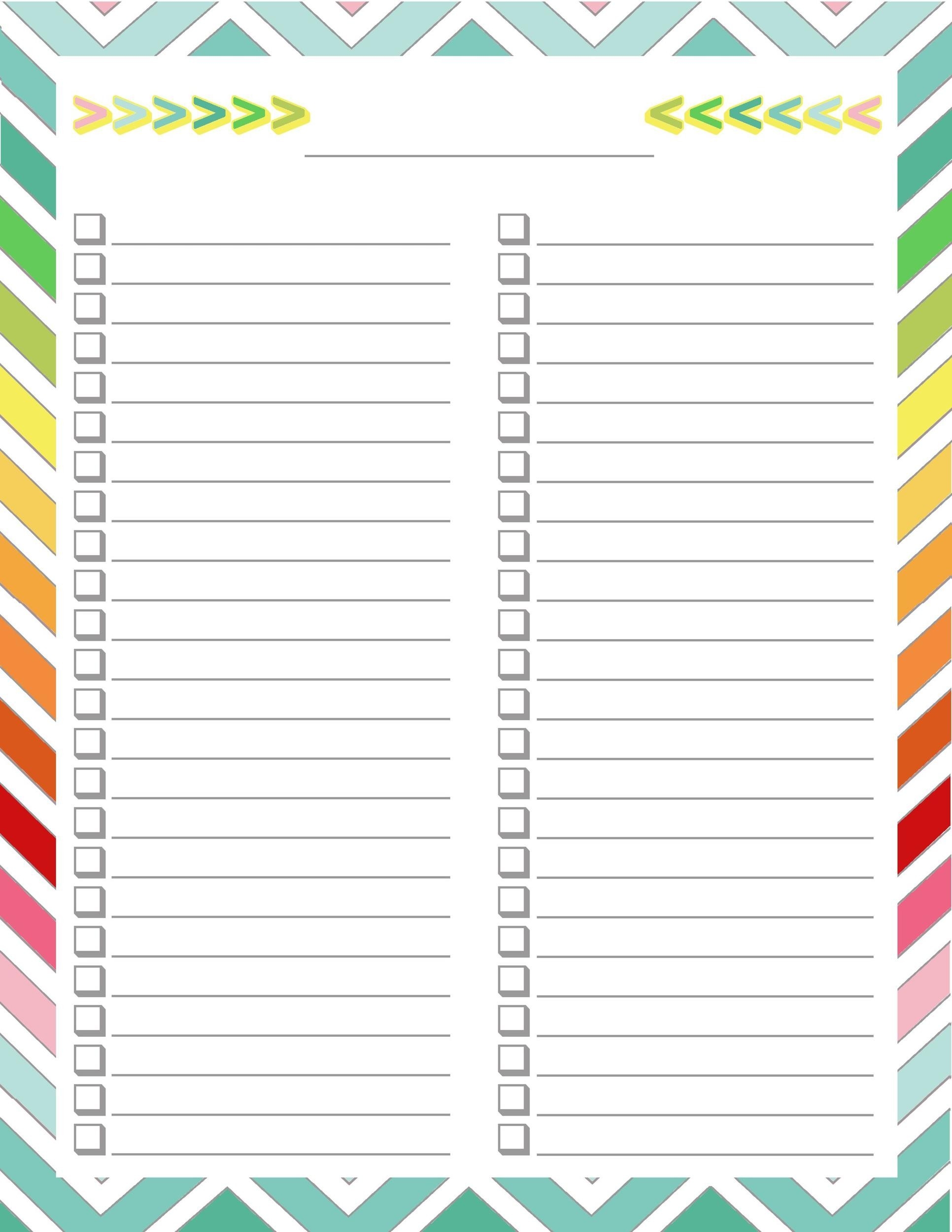 Free Printable Blank Checklist Template Printable Templates