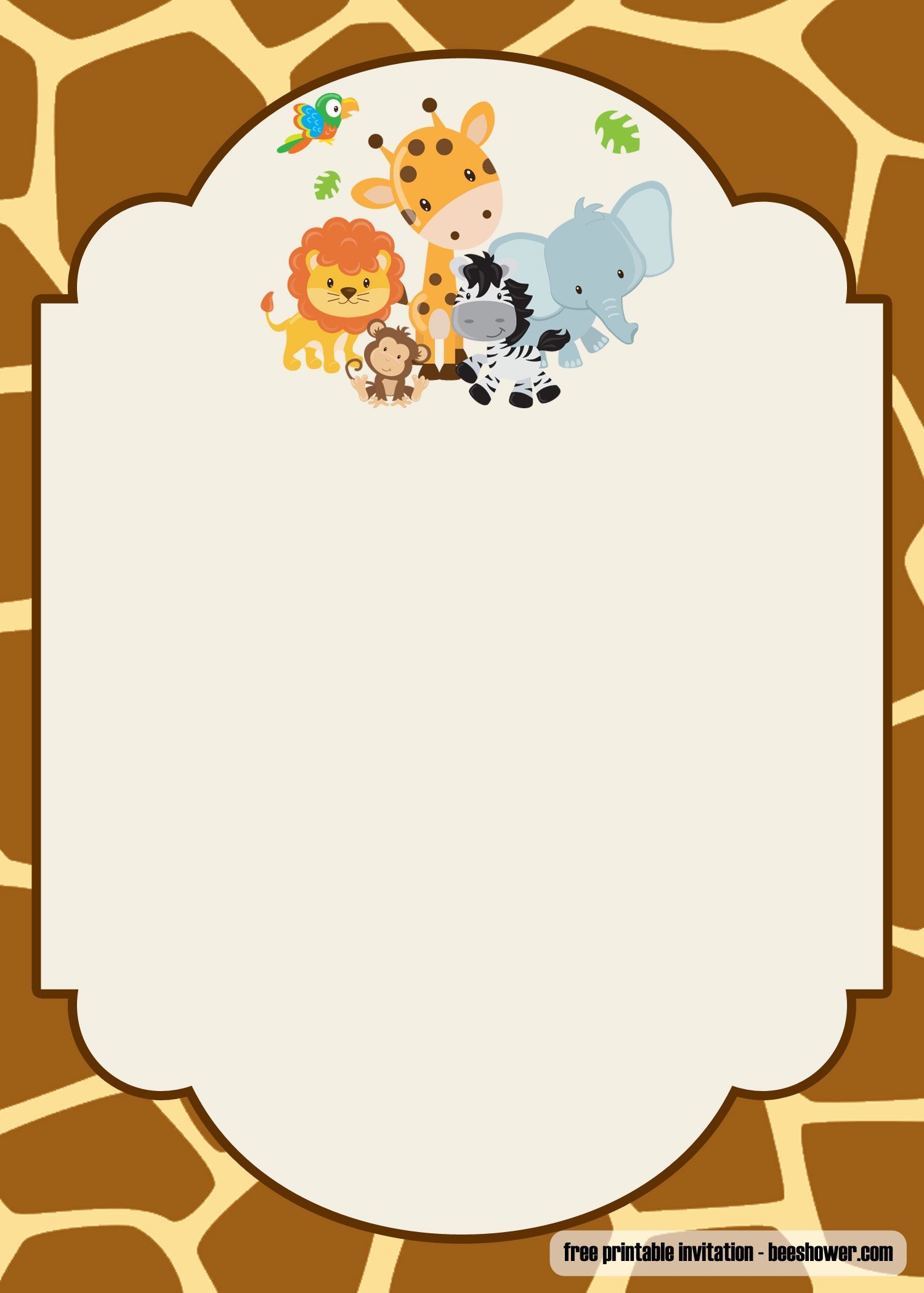 free printable blank safari invitation template
