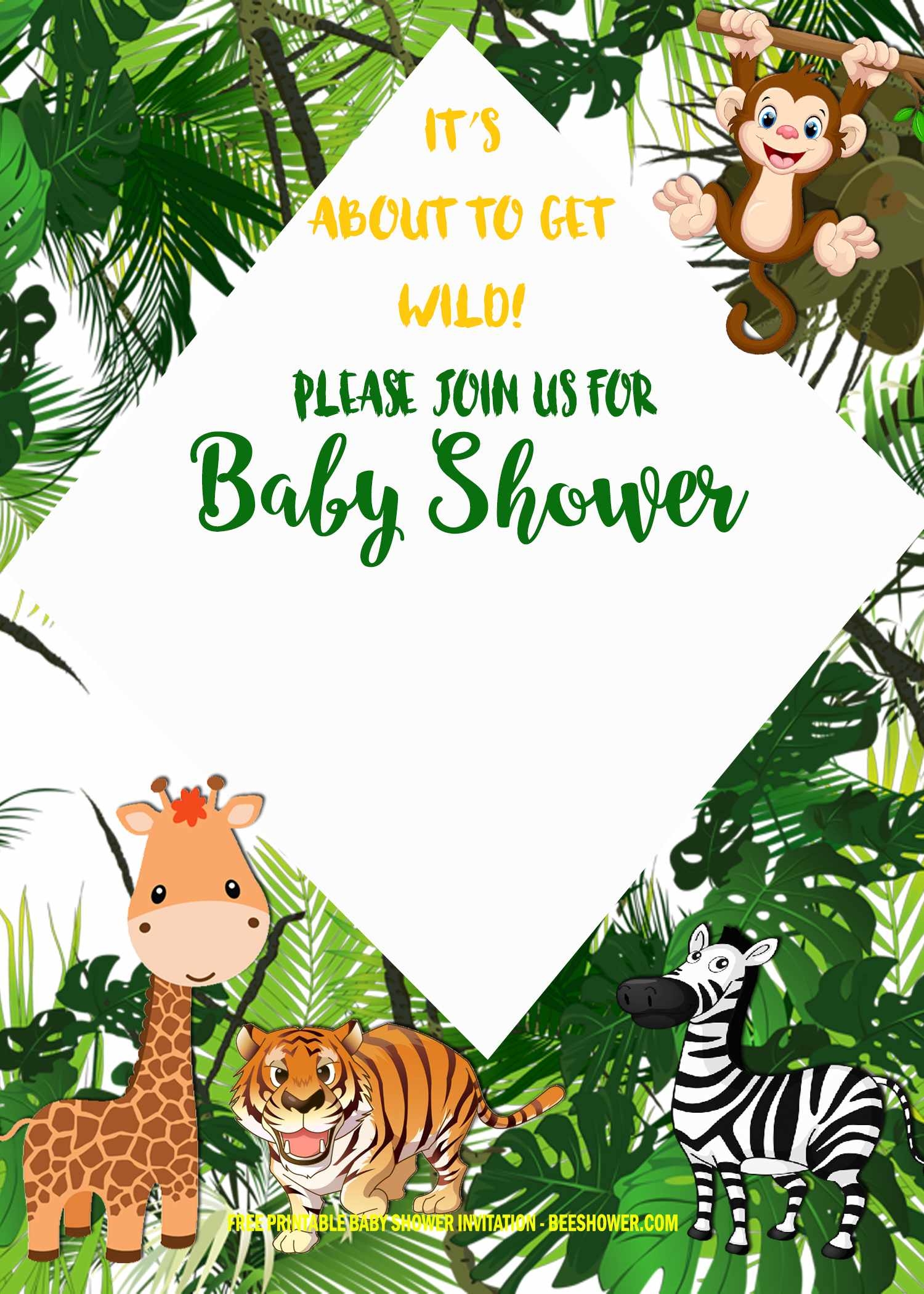 Free Printable Blank Safari Invitation Template Printable Word Searches