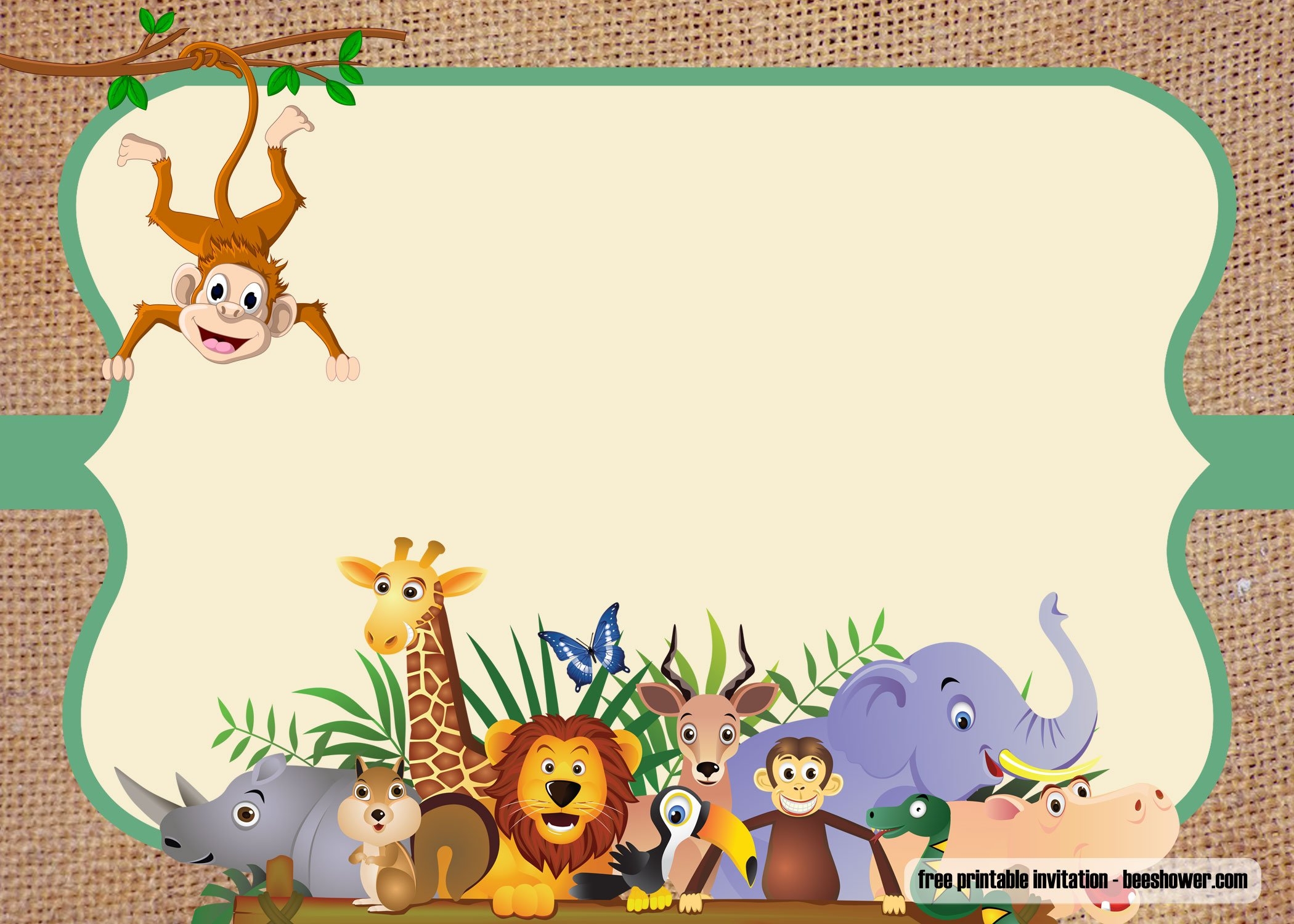Free Printable Blank Safari Invitation Template