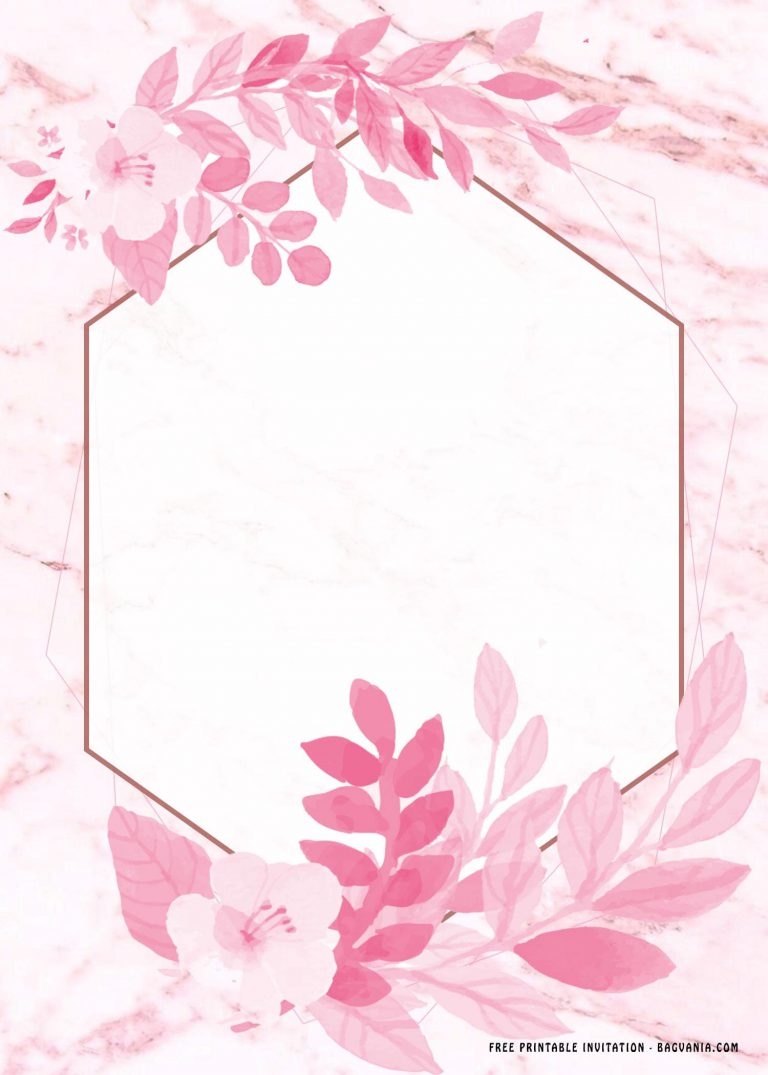  FREE Printable Blush Pink Floral Birthday Invitation Templates 