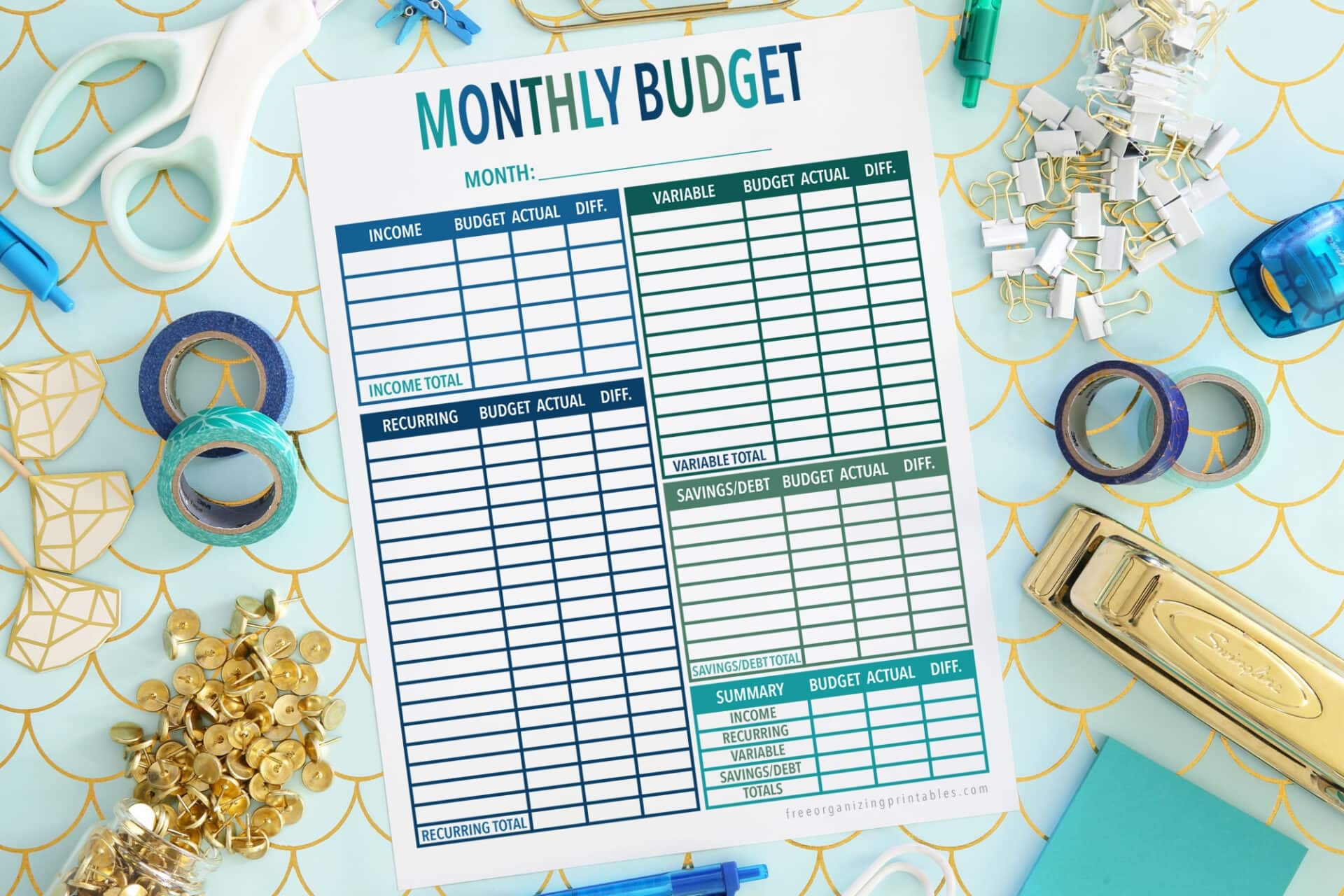 budget worksheet printable for students