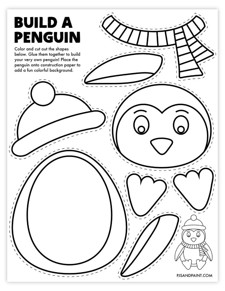 Free Printable Build A Penguin Craft Manualidades Escolares