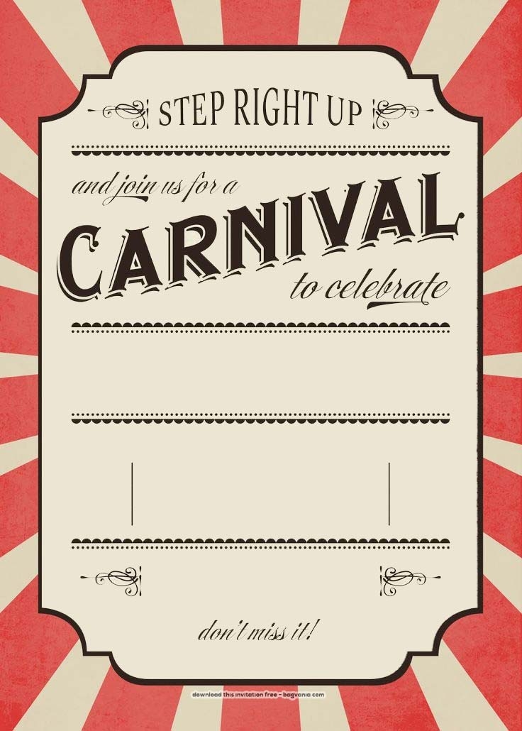 free printable carnival invitation template