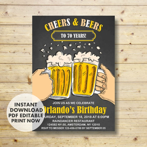 Free Printable Cheers And Beers Invitation Template Free Printable 
