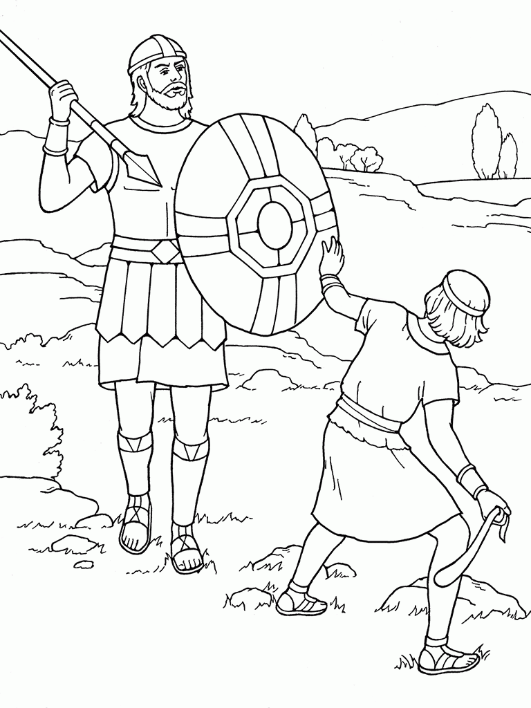 Free Printable Coloring Pages David And Goliath Coloring Home