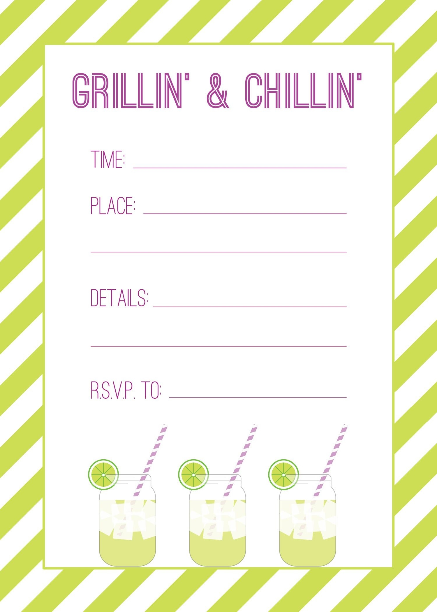 free printable cookout invitation template