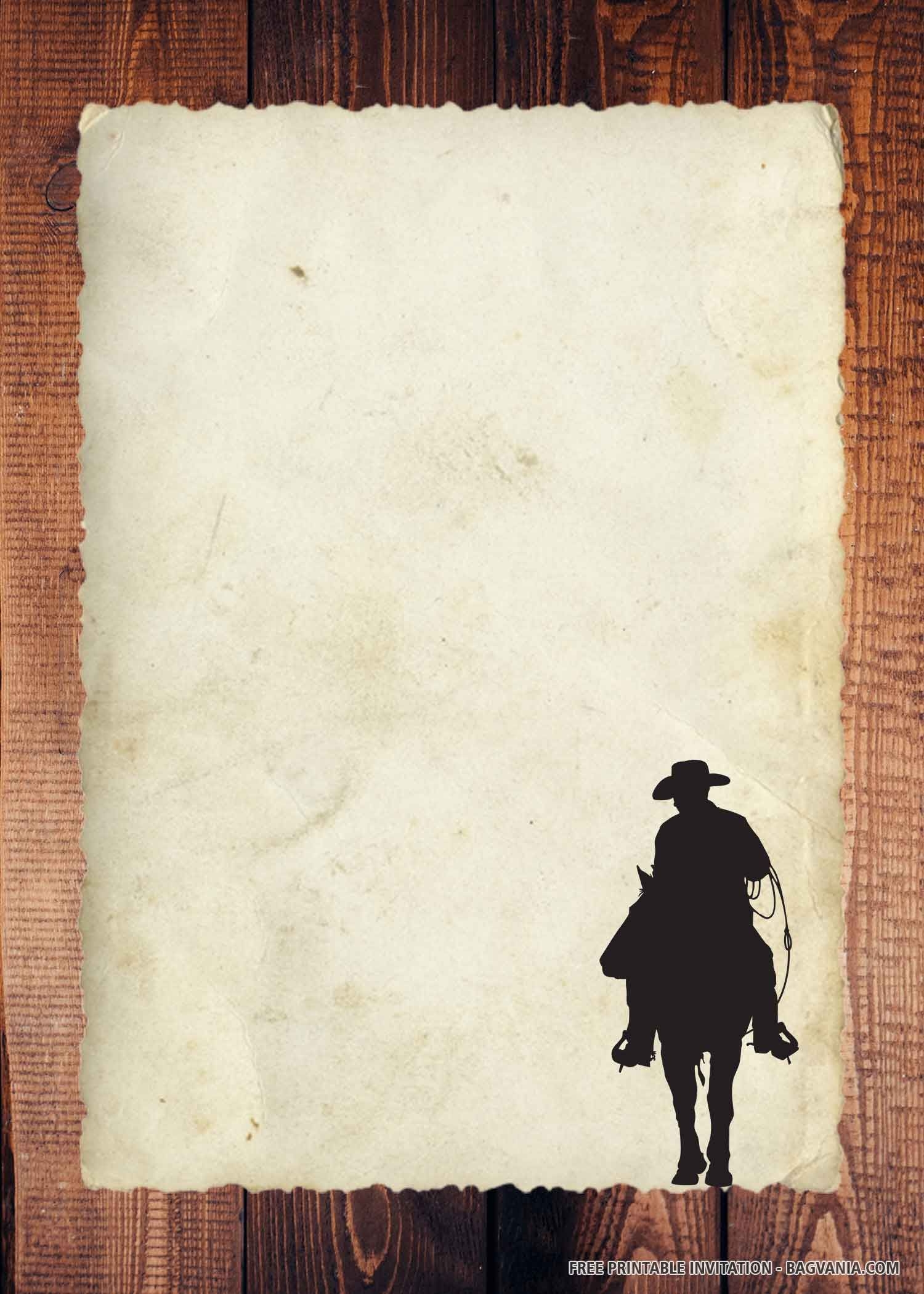 free cowboy birthday invitation templates