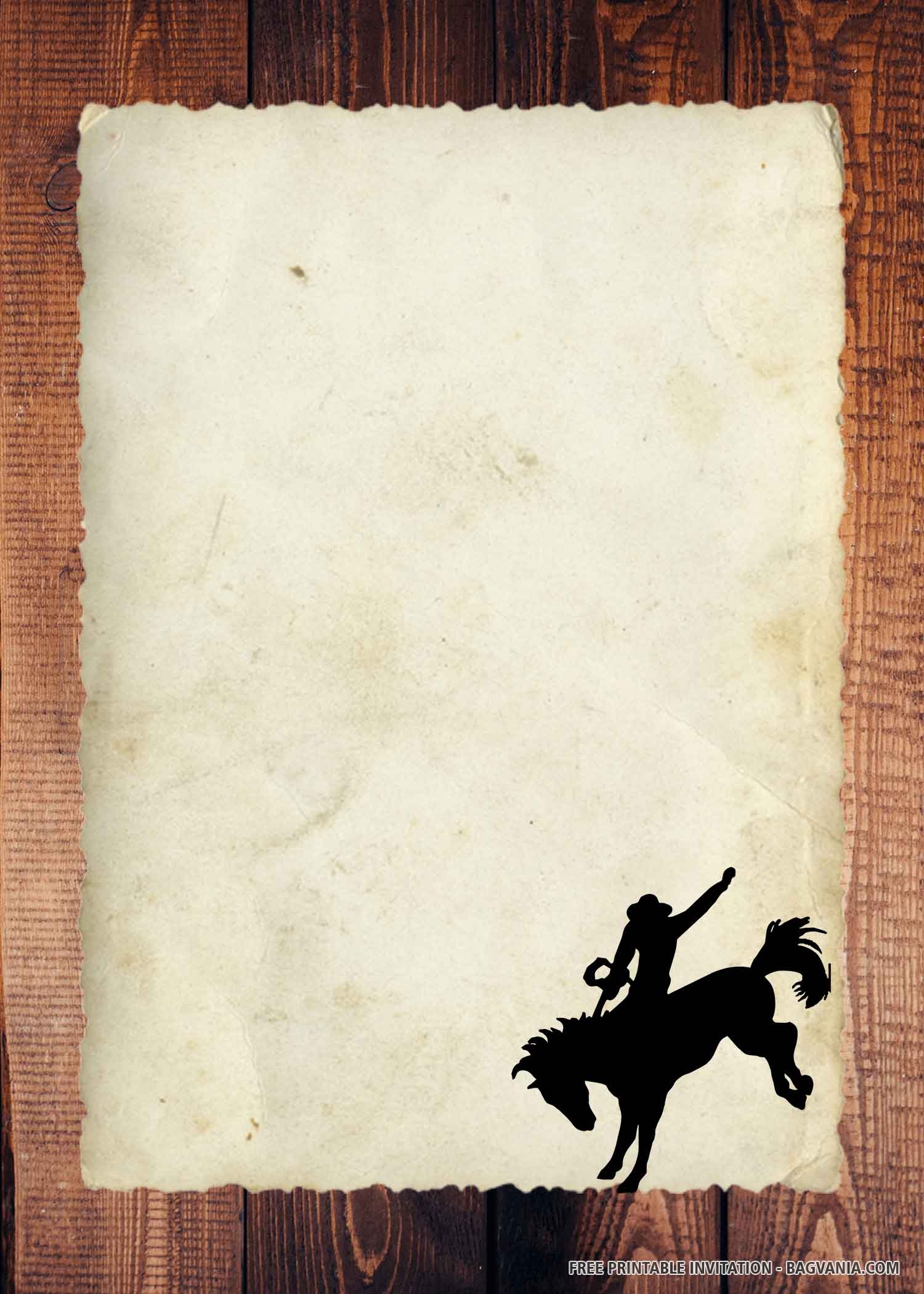 FREE PRINTABLE Cowboy Birthday Invitation Templates FREE