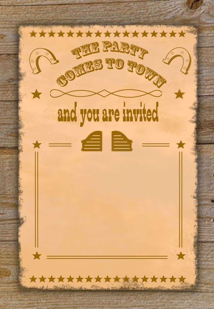 free printable cowboy invitation template