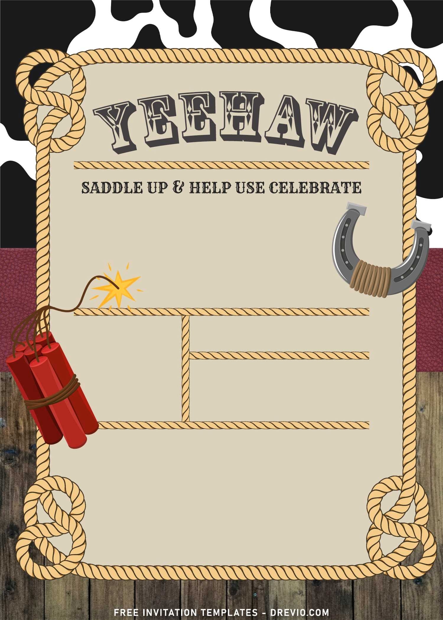 Free Printable Cowboy Invitation Template Free Printable