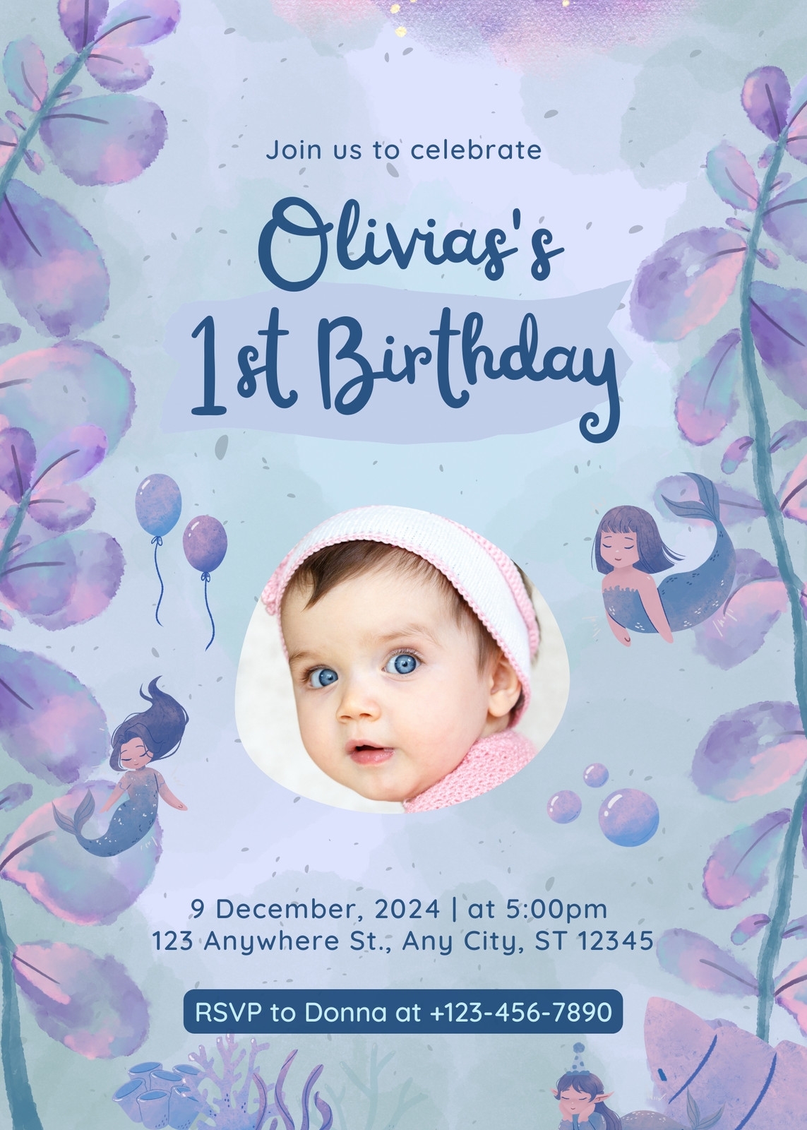 Free Printable Customizable 1st Birthday Invitation 43 OFF