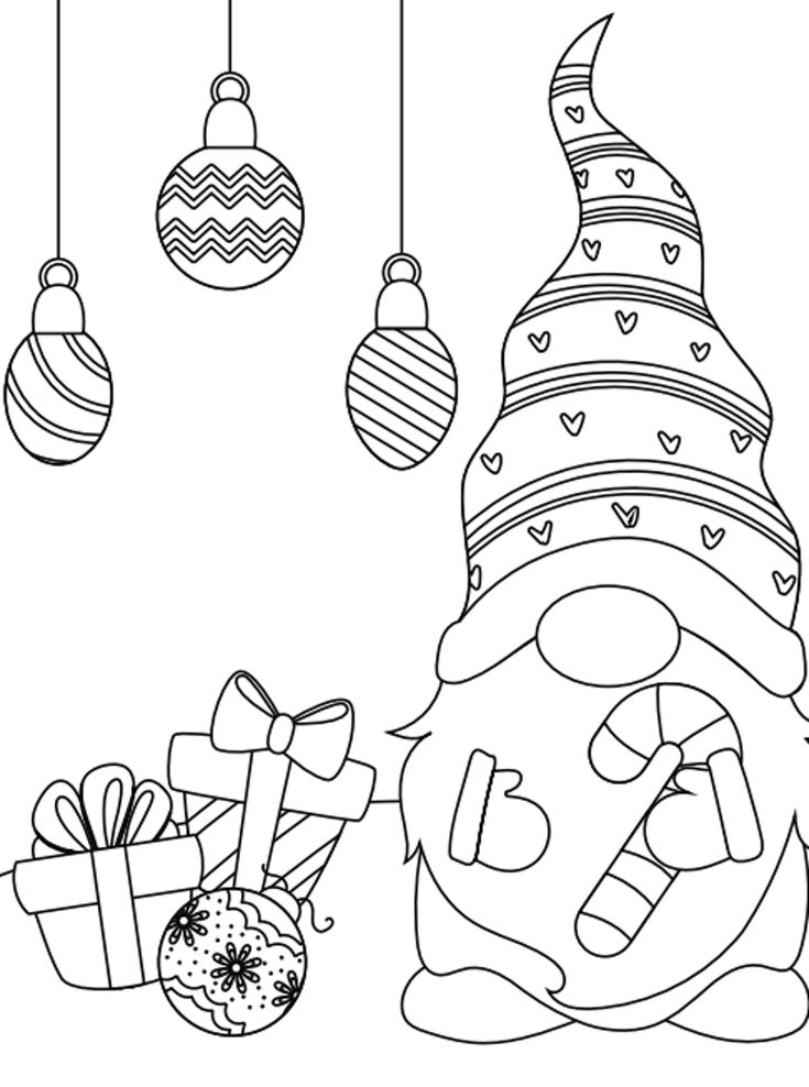 Free Printable Cute Christmas Gnome Coloring Pages Christmas Coloring