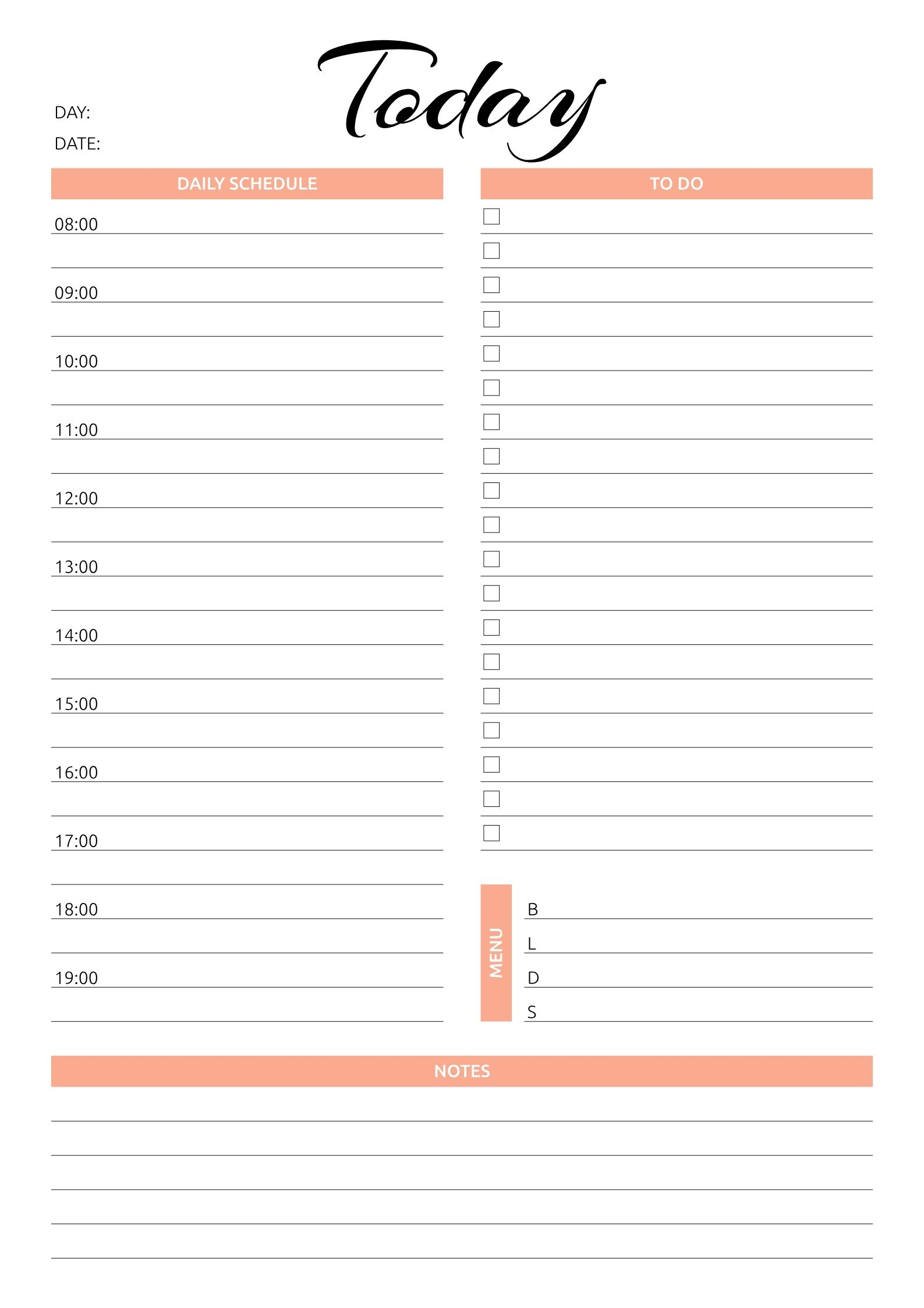 Free Printable Daily Hourly Schedule Template Printable Templates