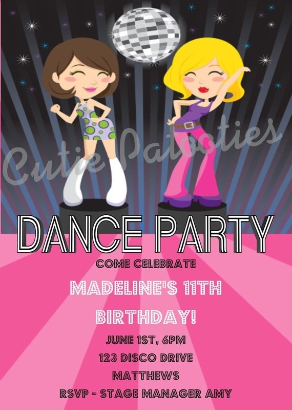 Free Printable Dance Theme Party Invitations