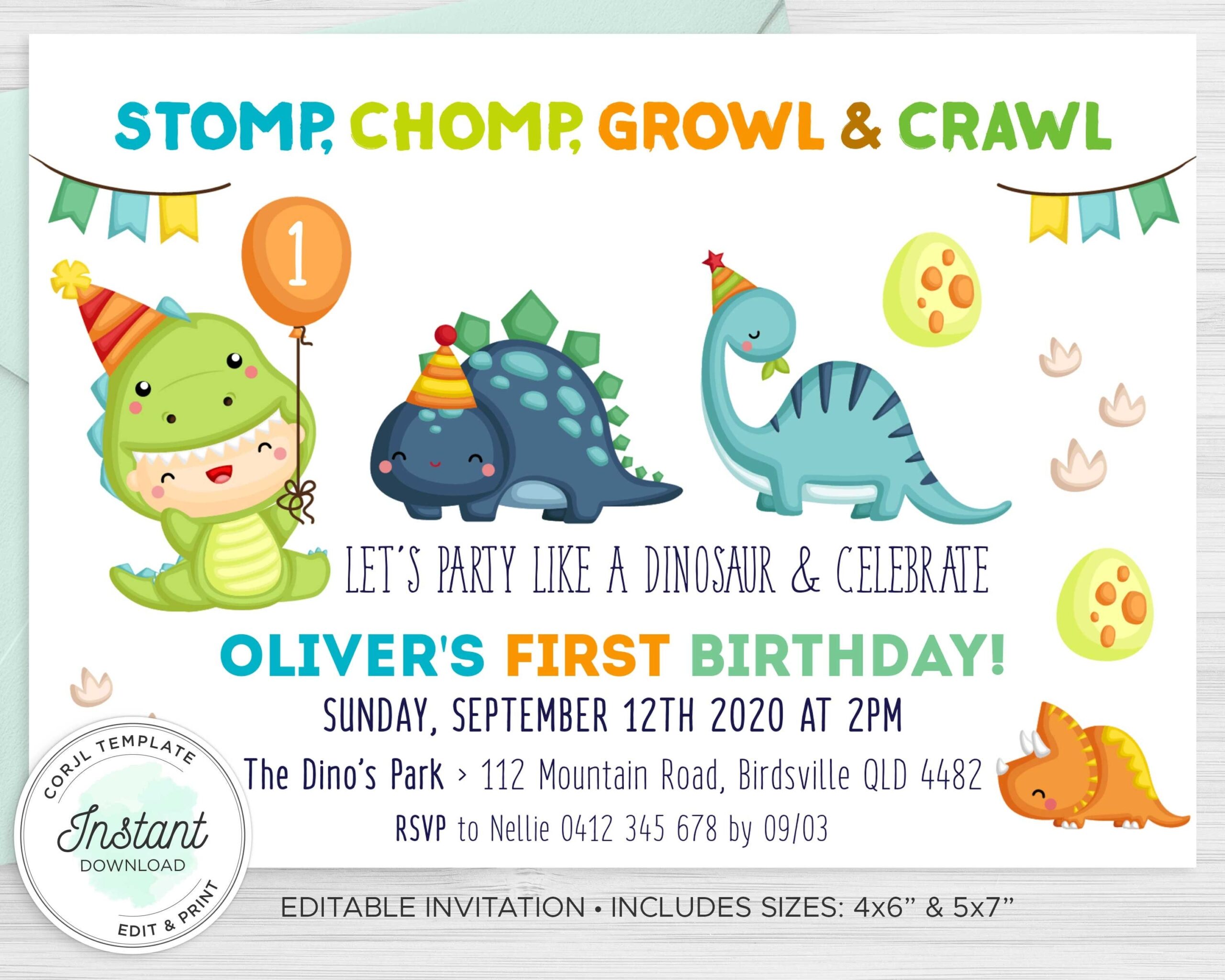 FREE Printable Dinosaur Invitation Template Dinosaur 50 OFF