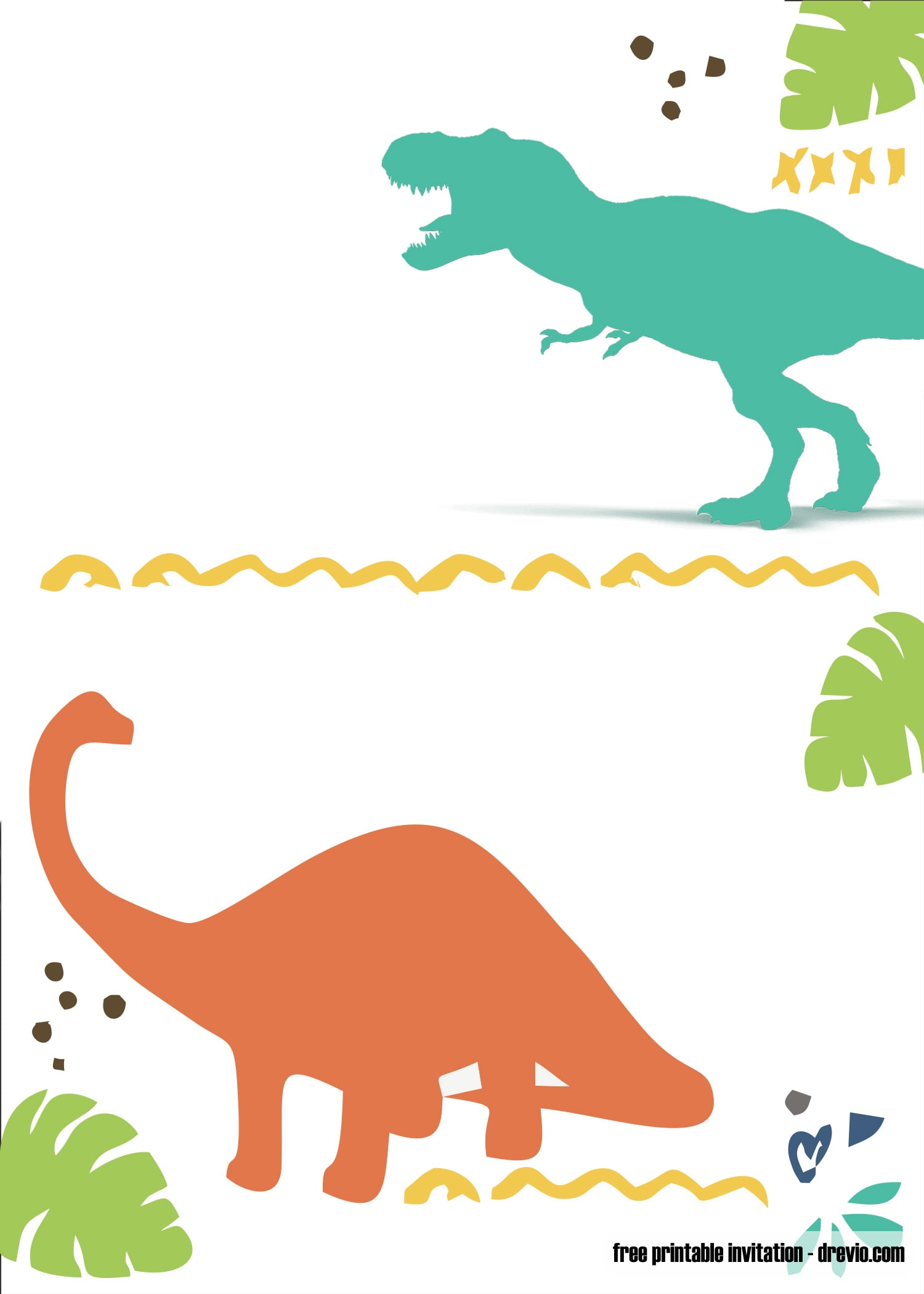 free printable dinosaur invitation template