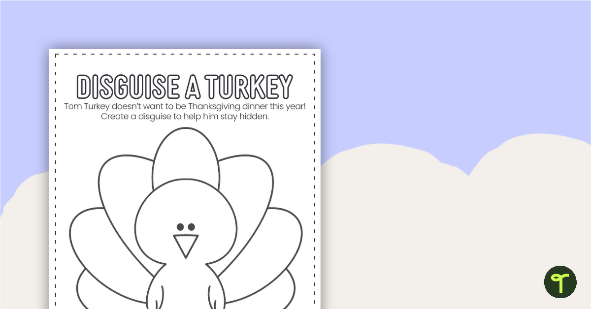 turkey in disguise free printable template
