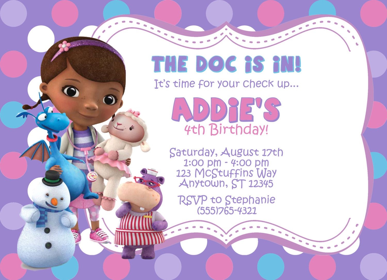 Free Printable Doc Mcstuffins Invitations Template Printable Templates