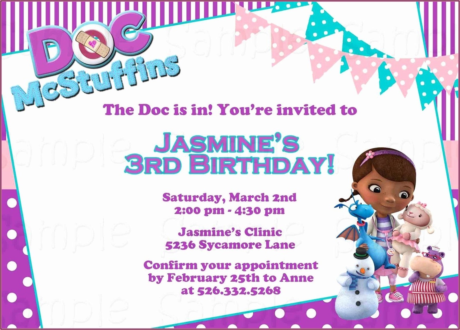 free printable doc mcstuffins invitations template