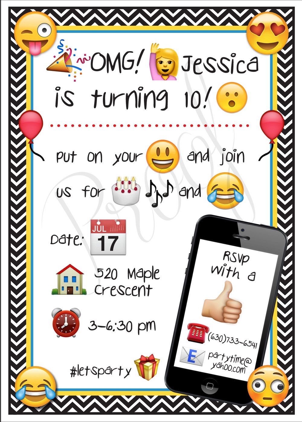 Free Printable Emoji Birthday Invitation Templates Brock Ewing