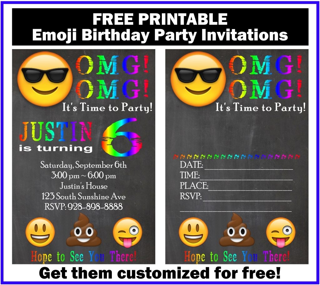 Free Printable Emoji Birthday Invites Templates Printable Templates