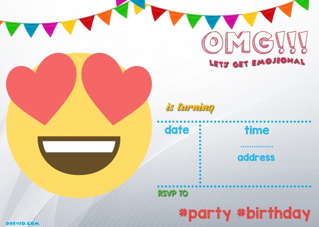 FREE Printable Emoji Invitation Template