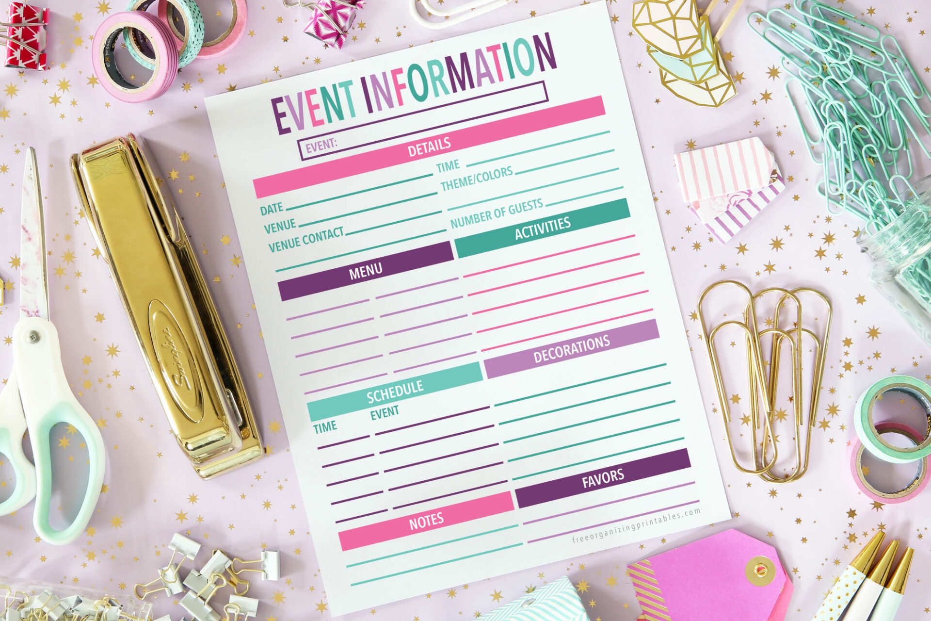 Free Printable Event Planning Template Worksheets Library
