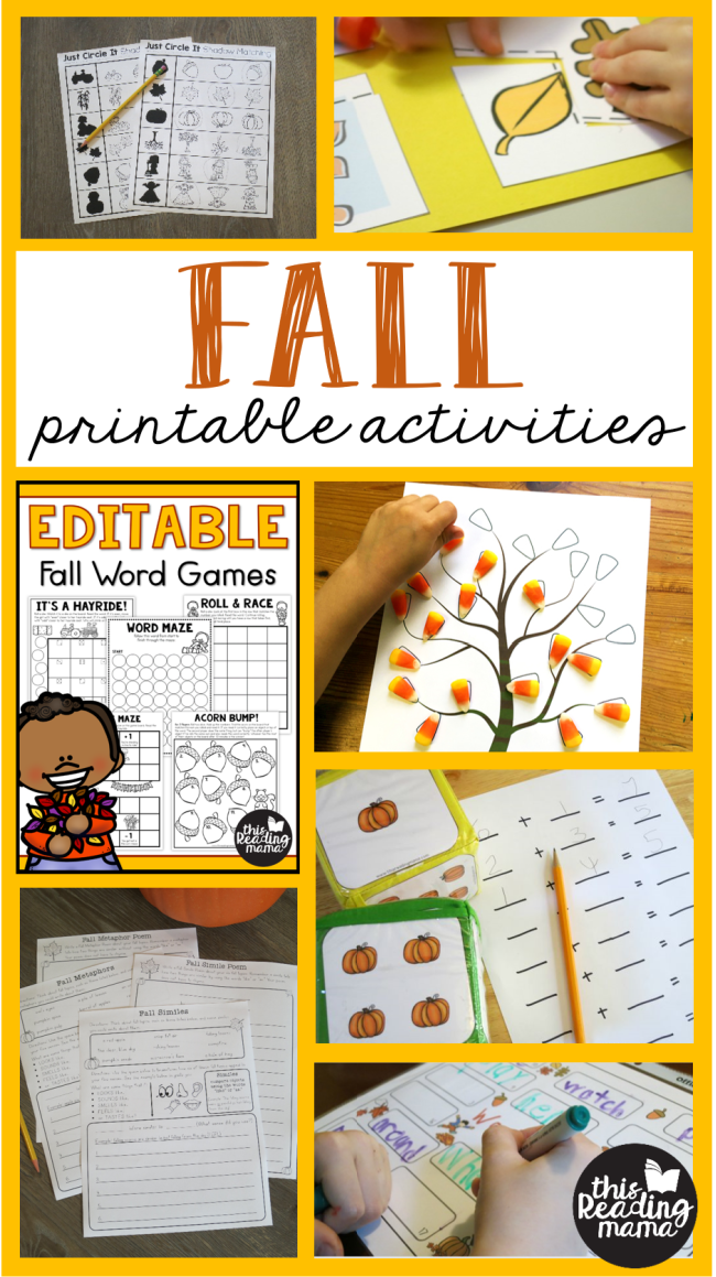 FREE Printable Fall Activities This Reading Mama