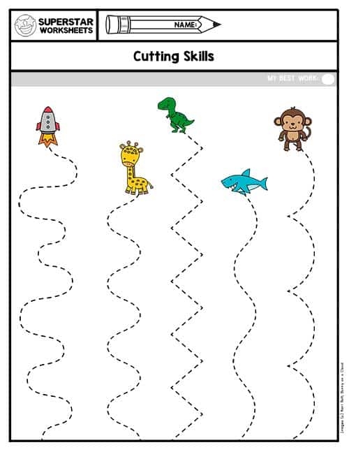 cutting practice worksheet
