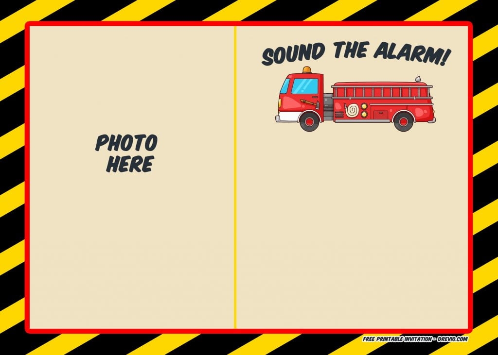 FREE Printable Firefighter Birthday Invitation Template DREVIO