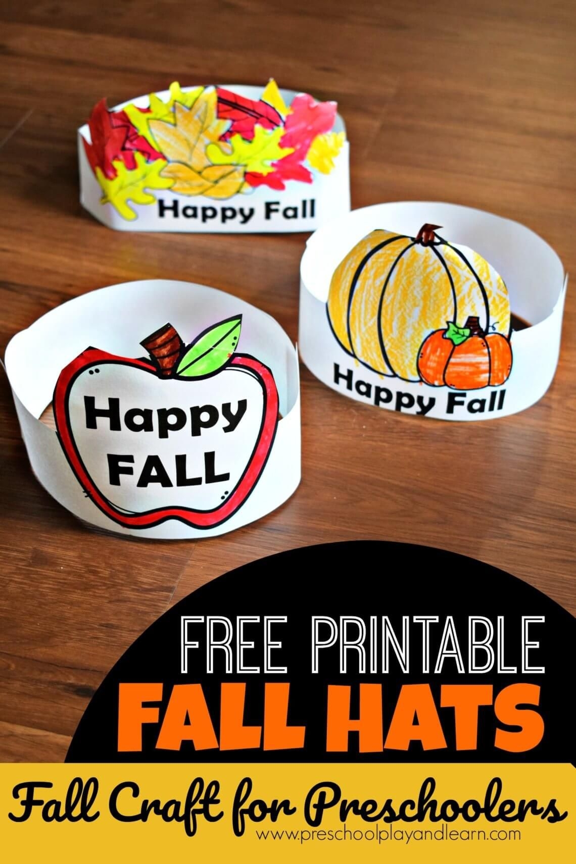 FREE Printable Hats Fall Craft For Preschoolers Super Cute Activity