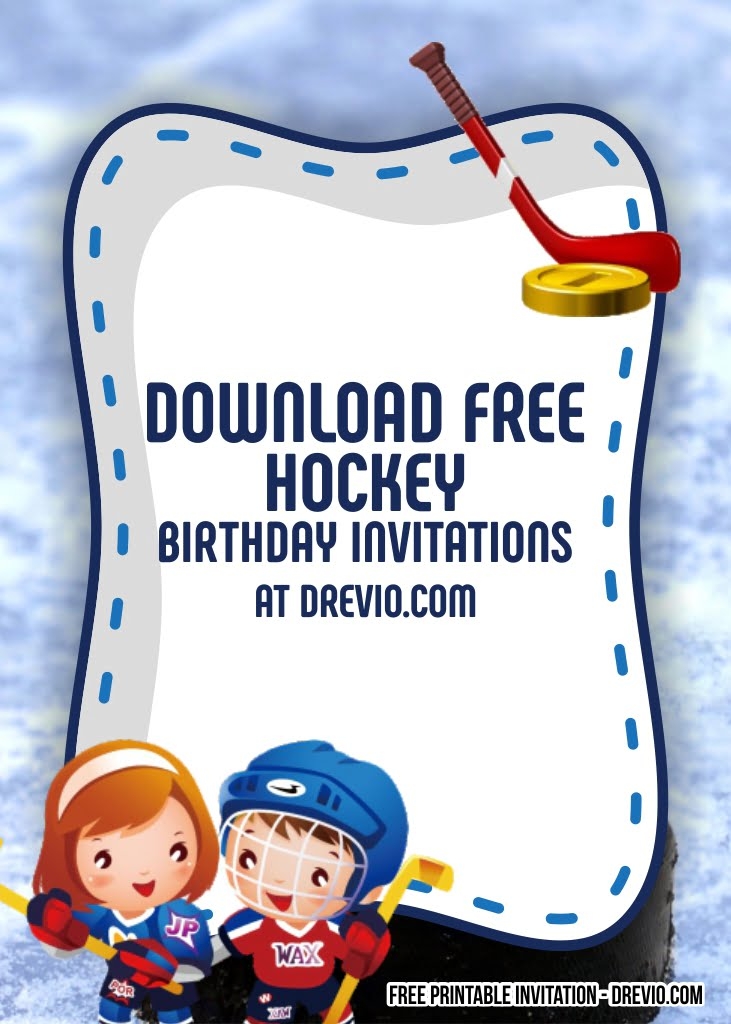 FREE Printable Hockey Invitation Templates DREVIO