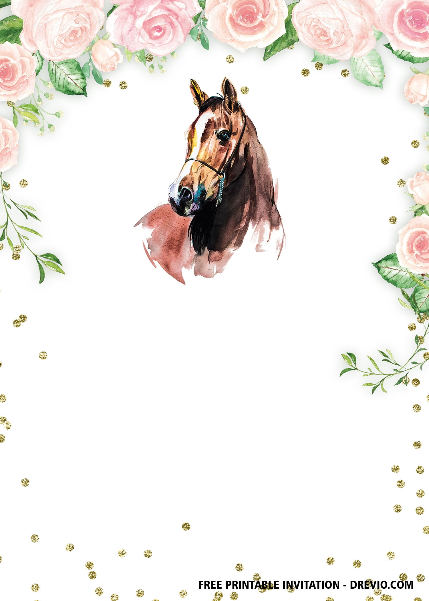 free horse birthday invitation templates