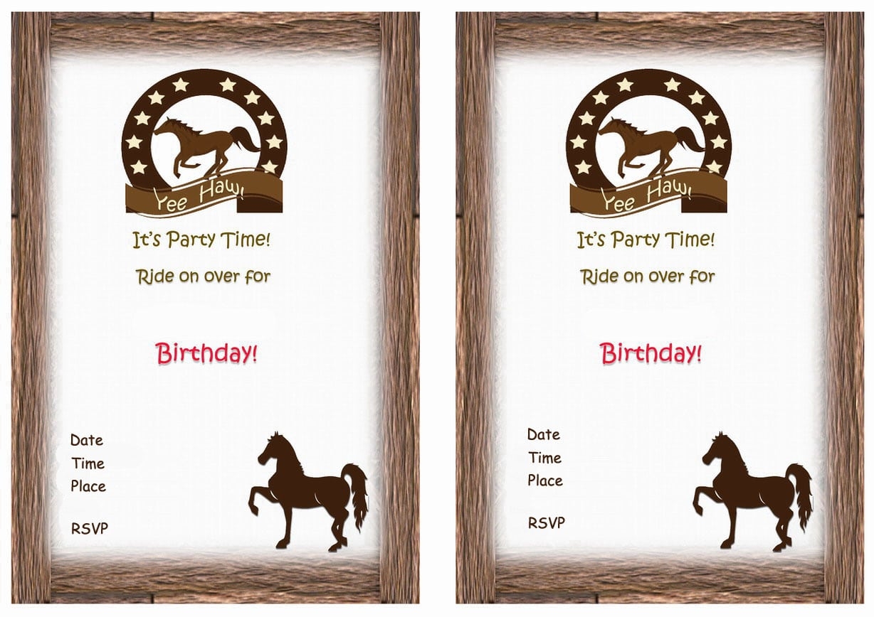 Free Printable Horse Birthday Invitation