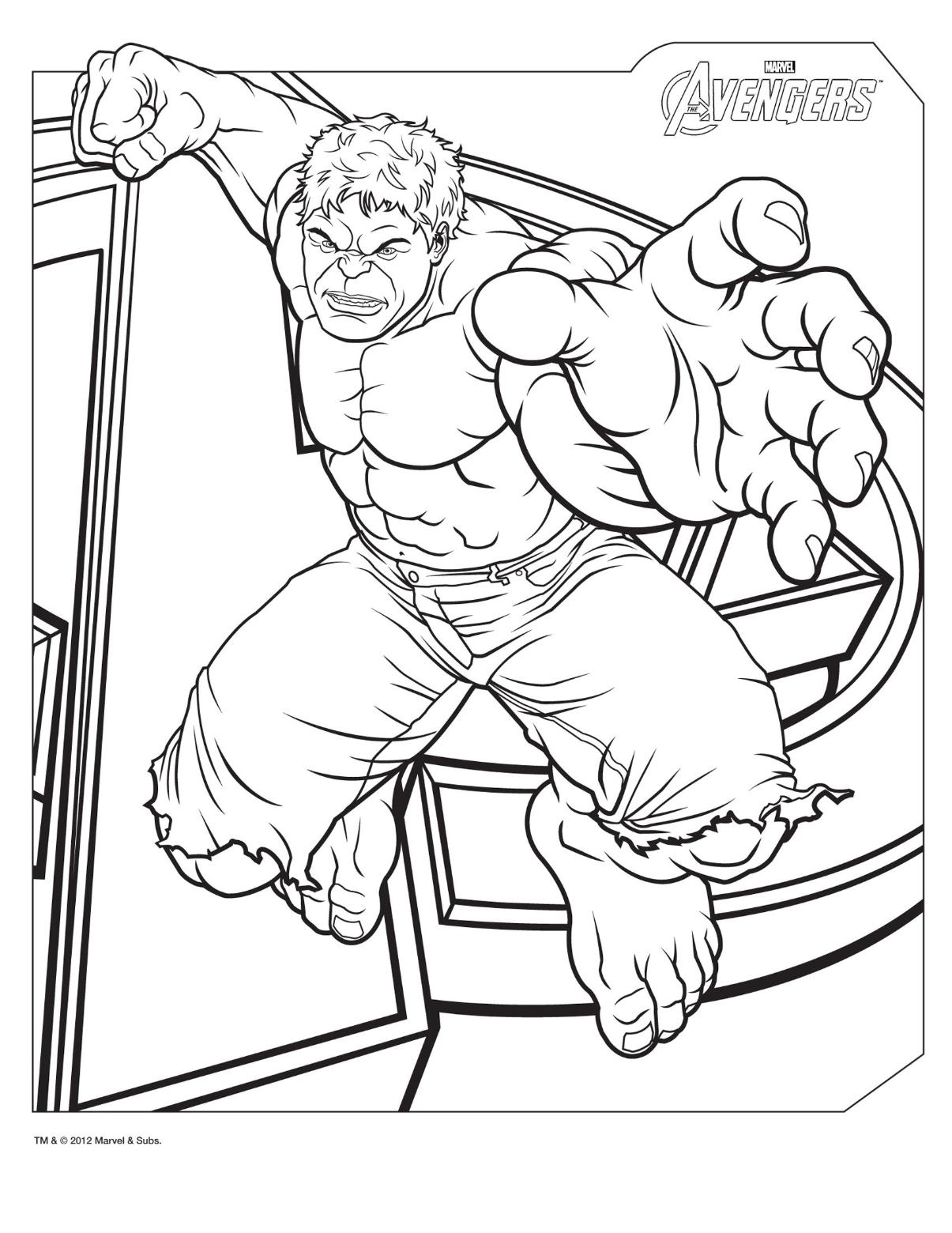 free coloring pages of the hulk