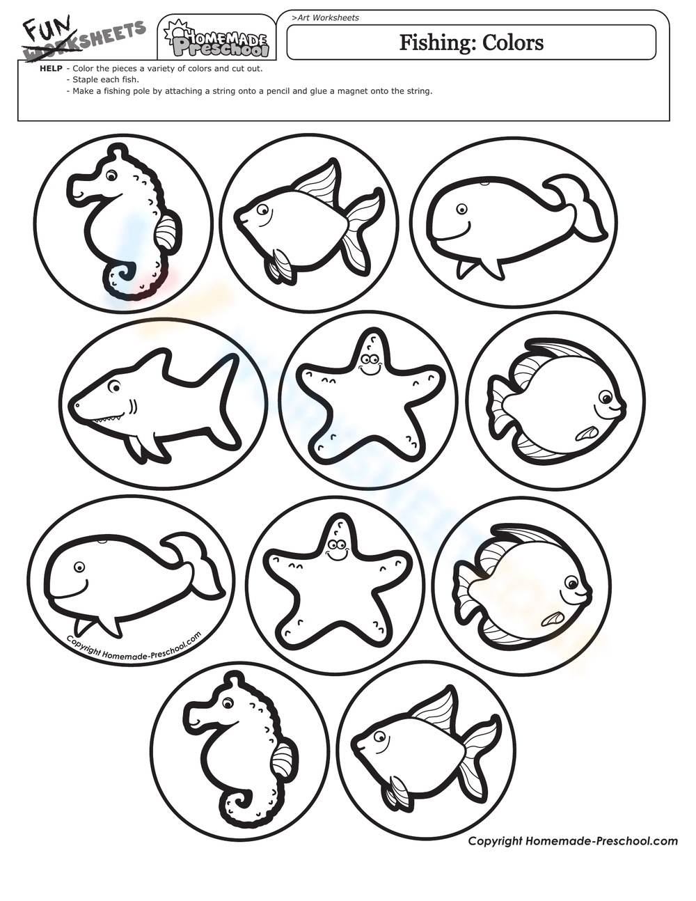 free printable art worksheets for kids
