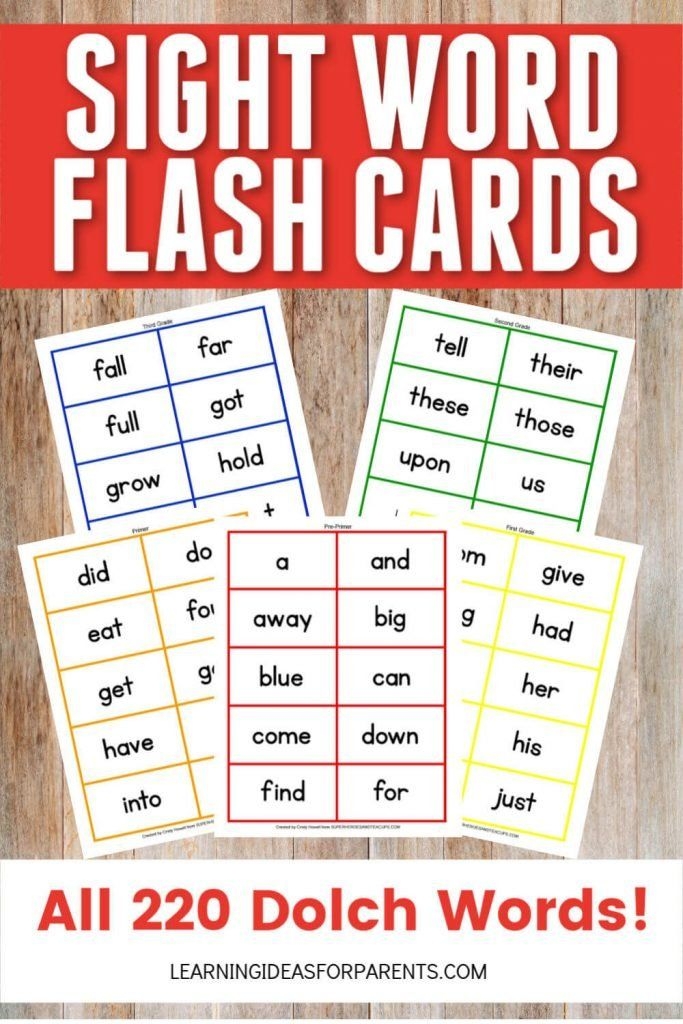printable picture words flash cards