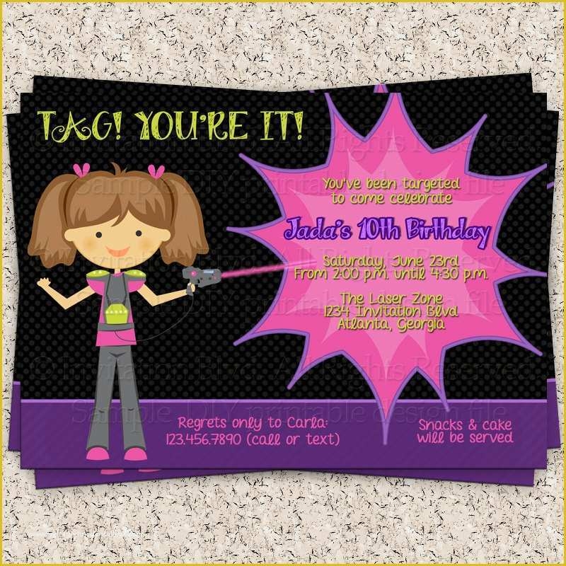 Free Printable Laser Tag Invitation Template Of Laser Tag Party