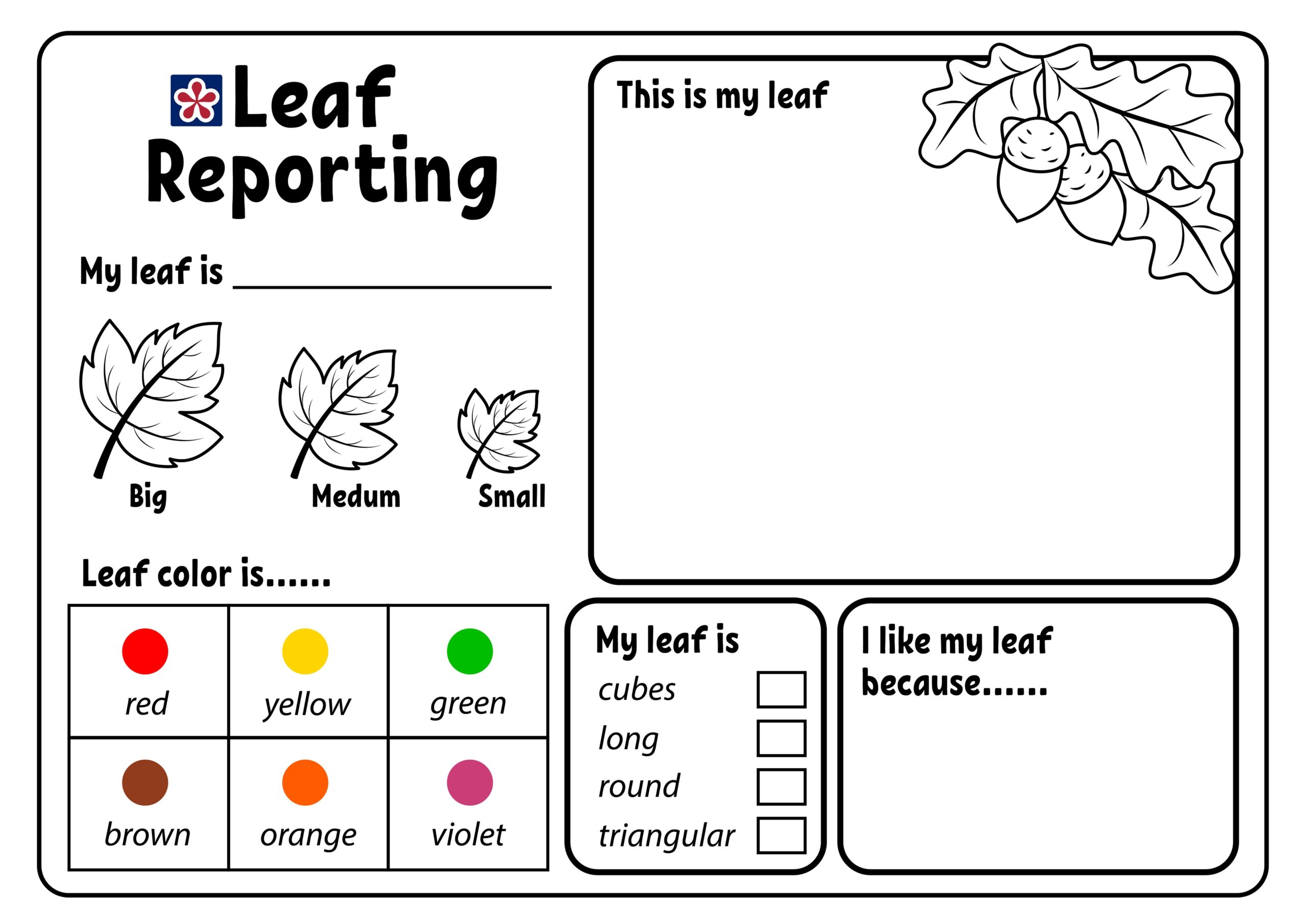 free printable leaf pictures for kids