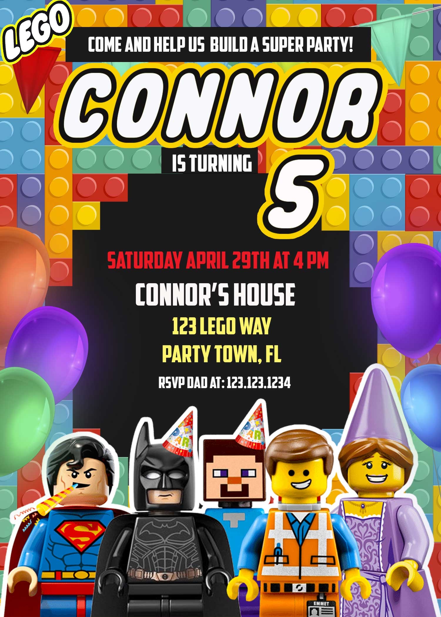 FREE Printable LEGO Birthday Invitation Templates Download 42 OFF