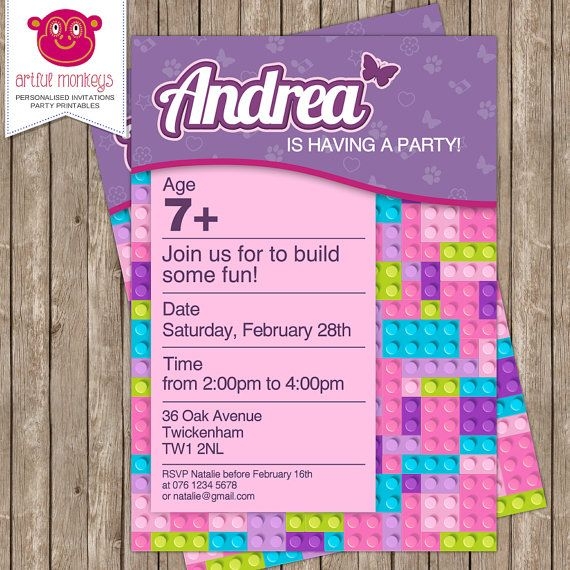Free Printable Lego Friends Invitation Template Free Free Templates