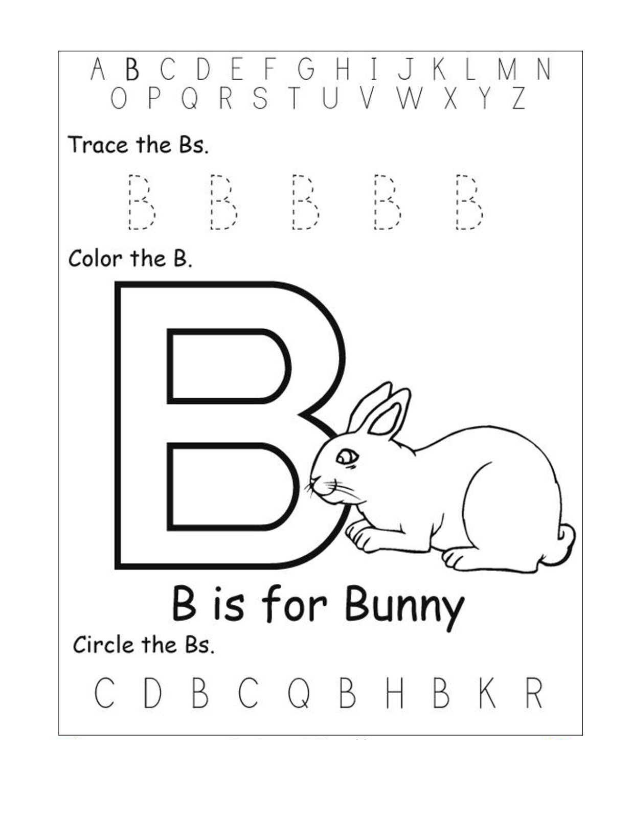 free printable letter b worksheets