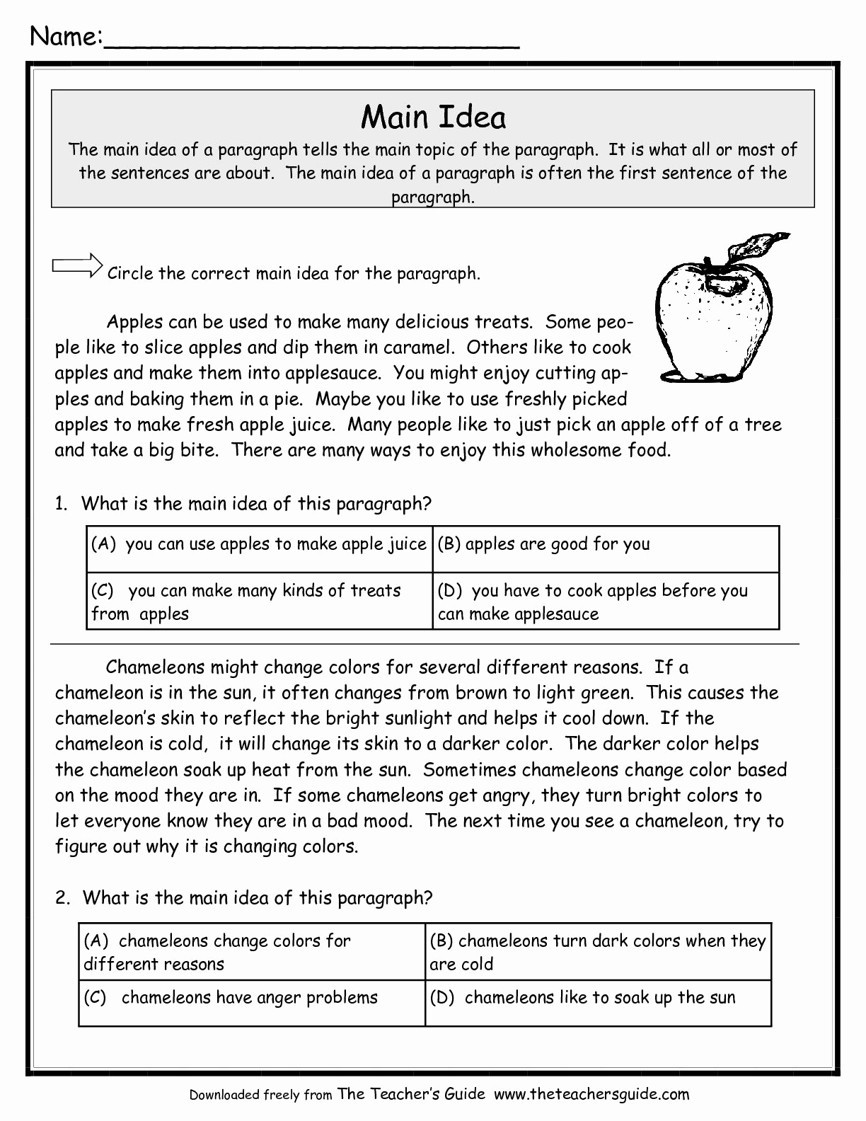 Free Printable Main Idea Worksheets Elegant Main Idea Worksheets 3rd 