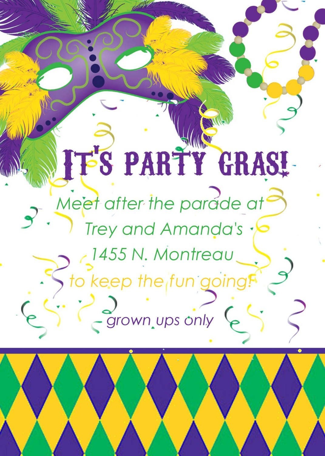 Free Printable Mardi Gras Invitation Template Printable Templates