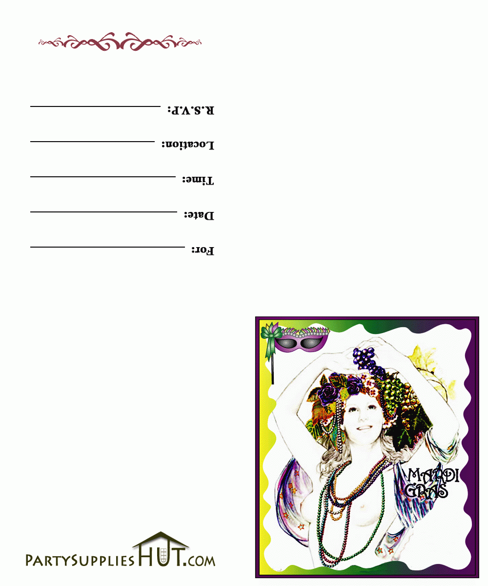 Free Printable Mardi Gras Invitation