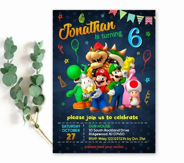 Free Printable Mario Invitation Template Invitaciones De 49 OFF