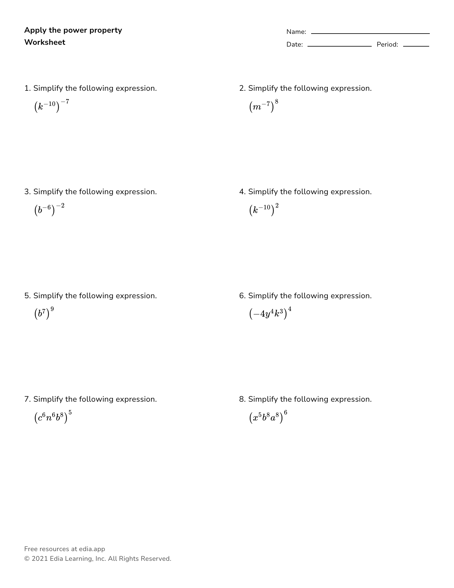 Free Printable Math Worksheets Exponent Rules Download Free Printable 
